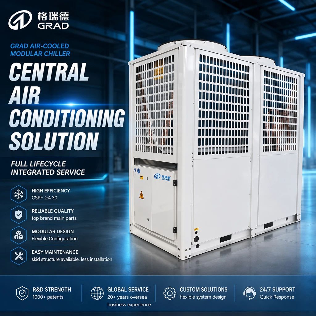 130KW Air Cooled Modular Chiller Heat Pump for Commercial Central HVAC Systems and Industrial Cooling Water Solutions